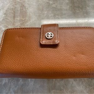 Giani Bernini Leather Zip Checkbook Wallet